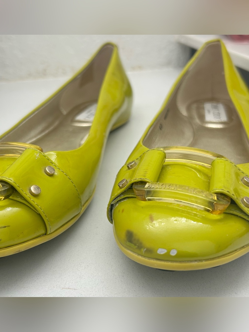 Jimmy Choo Morse Patent Leather Ballet Flats Size 10 - Picture 11 of 14